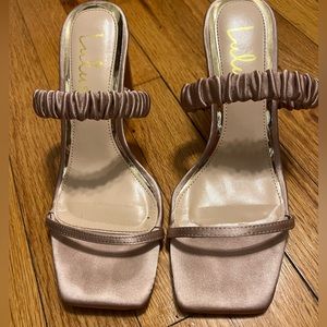 Slide on heeled sandal